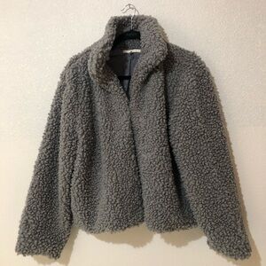 Cozy Gray Sherpa Jacket